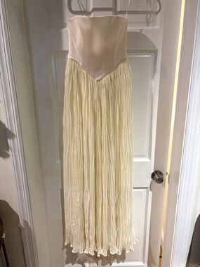 Delfi Collective Lourdes Strapless Maxi Dress XS Butter Yellow NWT